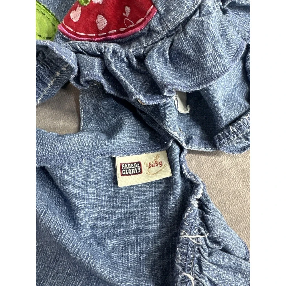 Vintage Y2K 3-6 Month Baby‎ Strawberry Tank Faded Glory Baby 100% Cotton